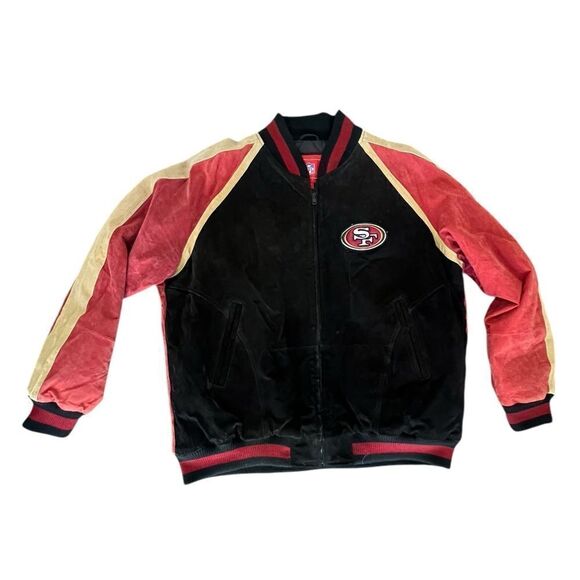San Francisco 49ers Suede Bomber Jacket Men’s XXL Vintage NFL - Picture 2 of 11